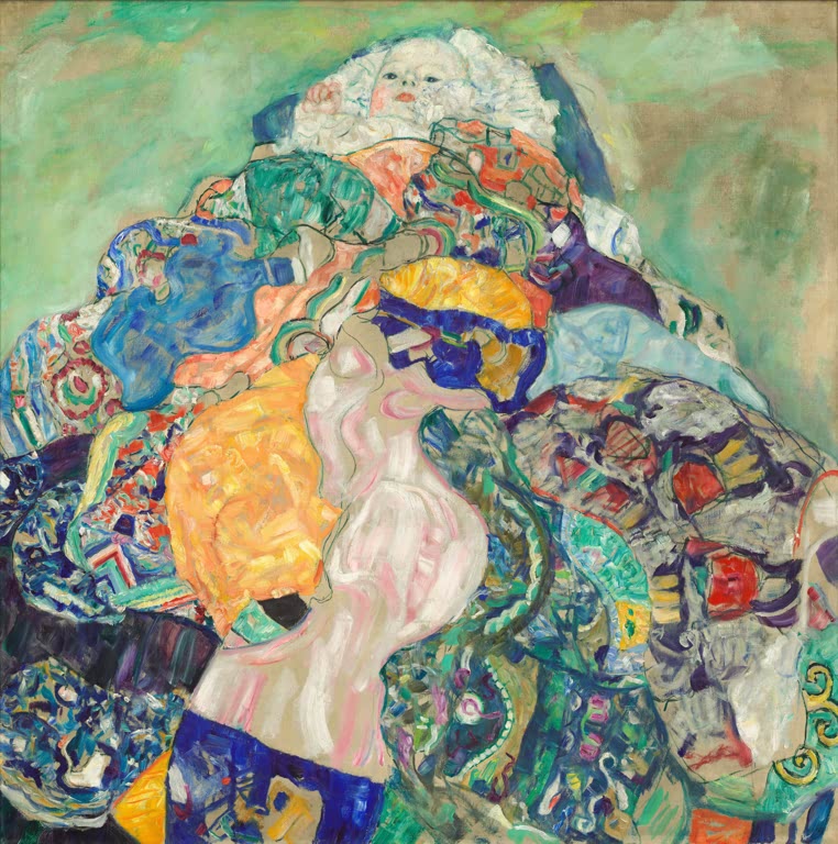 Kunstdruck des Gemäldes „Baby (Wiege)“ von Gustav Klimt – hochwertige Reproduktion eines einfühlsamen Jugendstil-Kunstwerks.