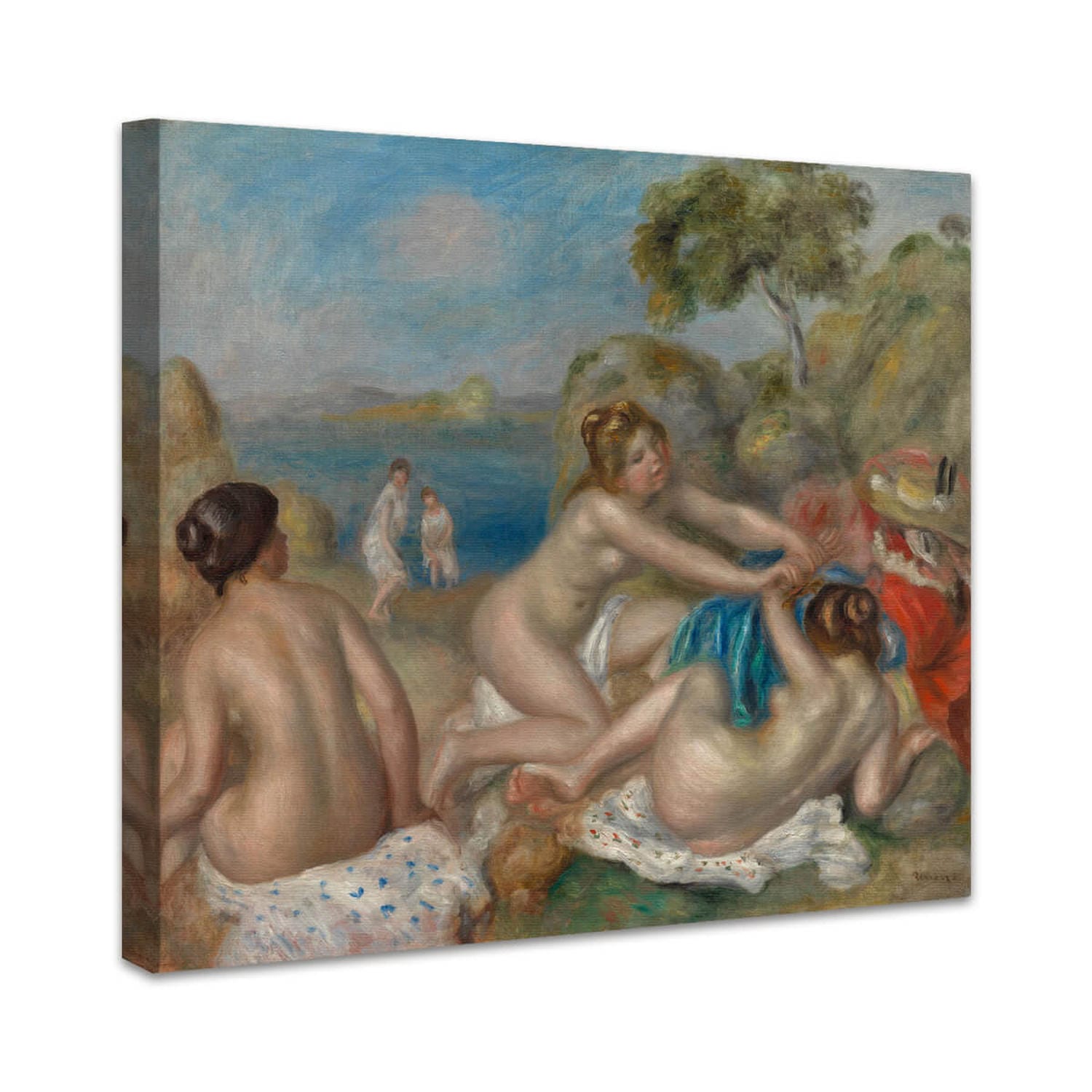Badende spielen mit einer Krabbe | Pierre-Auguste Renoir