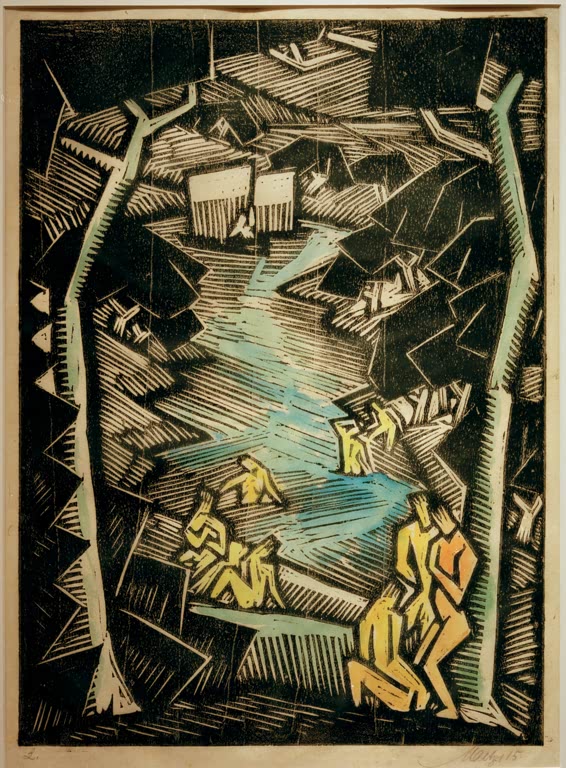 Kunstdruck „Badende am Waldsee“ von Emil Maetzel 