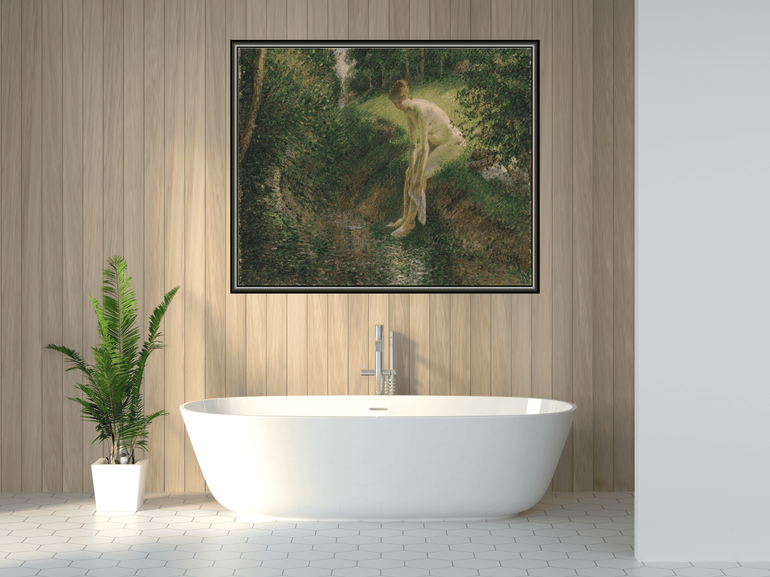 Badender im Wald | Camille Pissarro