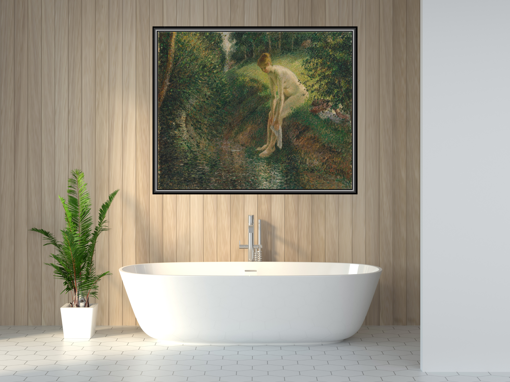 Badender im Wald | Camille Pissarro