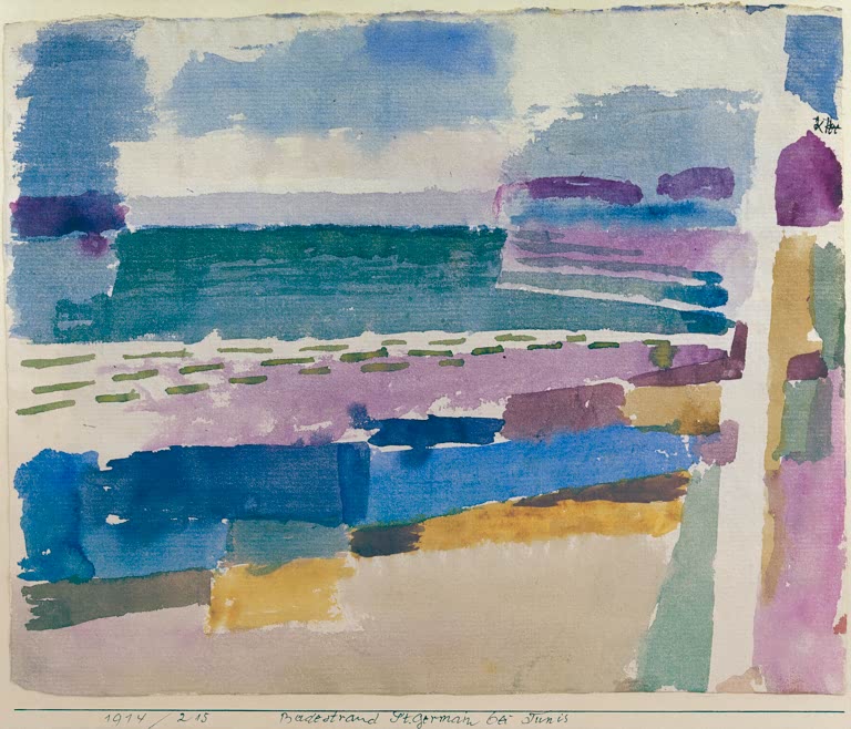 Kunstdruck „Badestrand St. Germain bei Tunis“ von Paul Klee