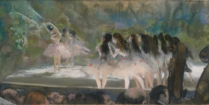 Kunstdruck des Gemäldes „Ballett an der Pariser Oper“ von Edgar Degas, detailgetreu als Kunstdruck umgesetzt und in Deutschland von Hand gefertigt.