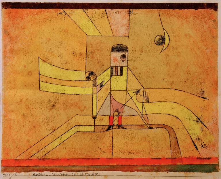 Kunstdruck des Gemäldes Bartolo: La vendetta, Oh! la vendetta! von Paul Klee, handgefertigt in Deutschland als hochwertiger Kunstdruck.