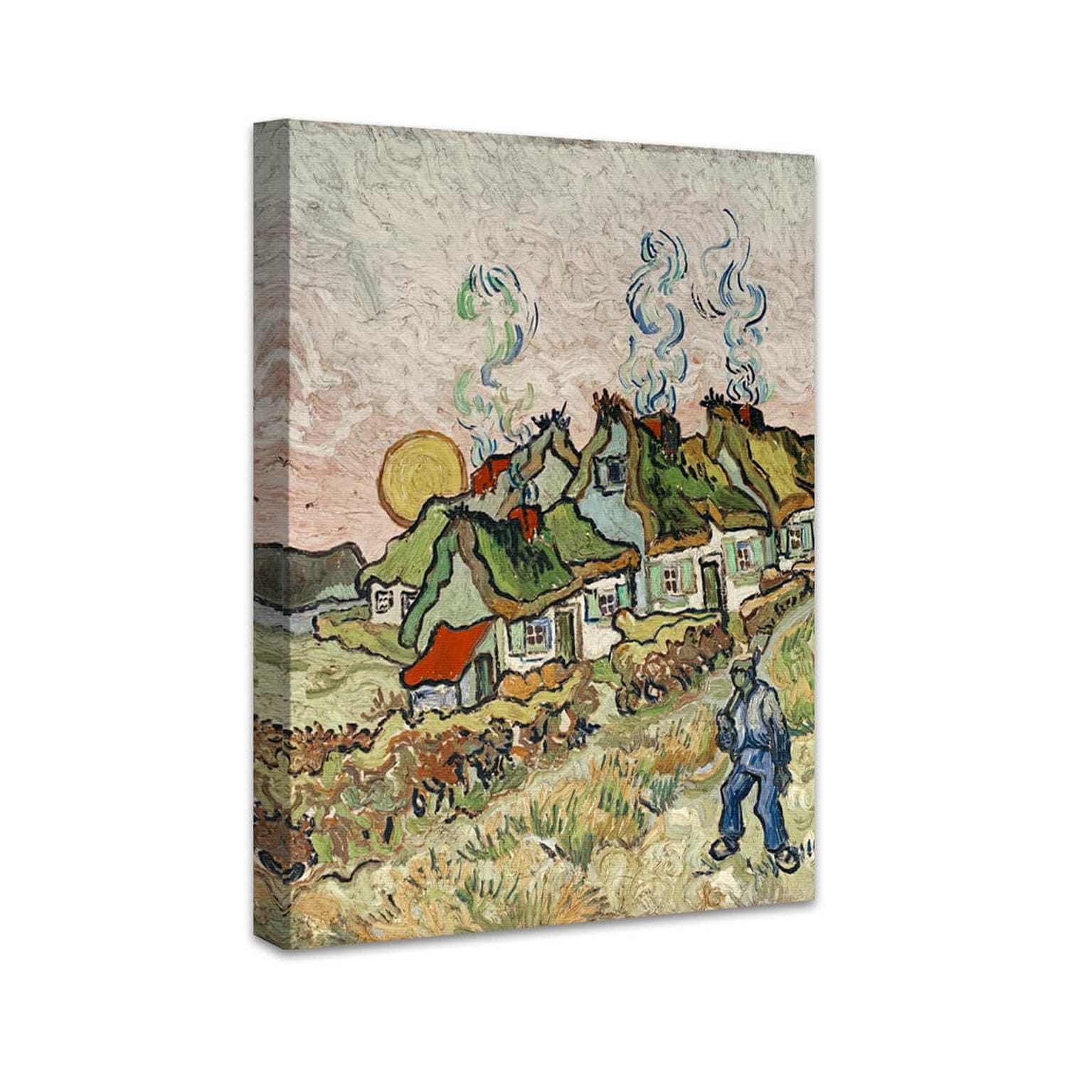 Bauernhäuser bei Sonnenuntergang | Vincent van Gogh