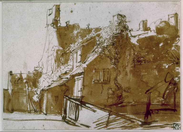  Kunstdruck „Bauernhaus im Sonnenlicht“ von Rembrandt van Rijn