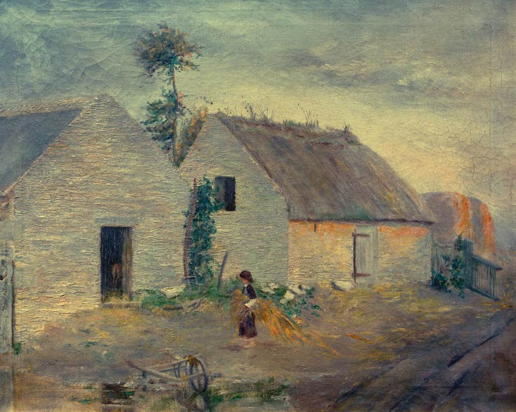 Bauernhof bei Concarneau von Ida Gerhardi als hochwertiger Kunstdruck einer ländlichen Hofszene in der Bretagne