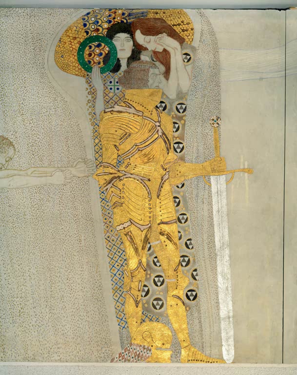 Kunstdruck des Gemäldes „Beethoven-Fries“ von Gustav Klimt – hochwertige Reproduktion des berühmten Jugendstil-Meisterwerks mit symbolreichen Motiven.