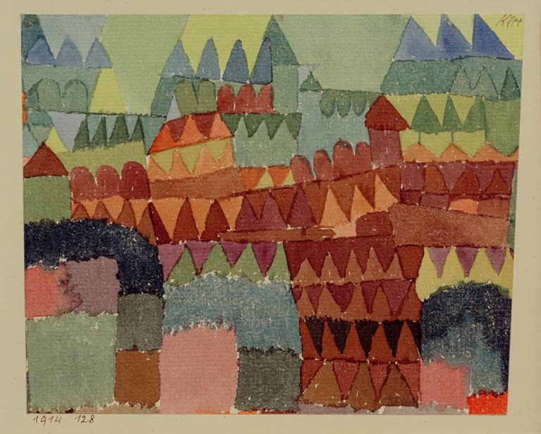 Kunstdruck „Befestigter Ort“ von Paul Klee, handgefertigt in Deutschland