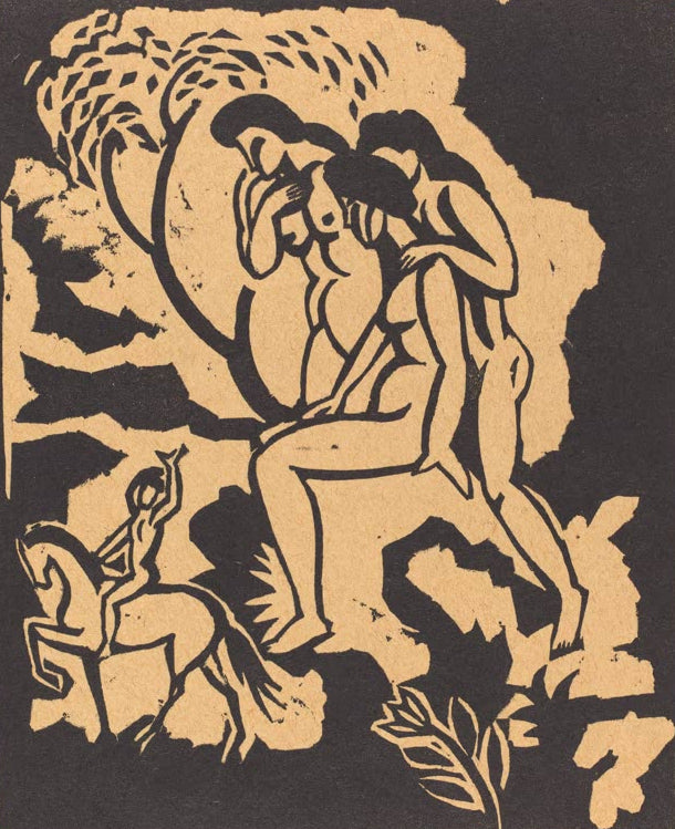 Kunstdruck des Gemäldes „Begrüßung“ von August Macke. Hochwertig in Deutschland von Hand gefertigt, erhältlich als Poster oder Leinwand und optional gerahmt.
