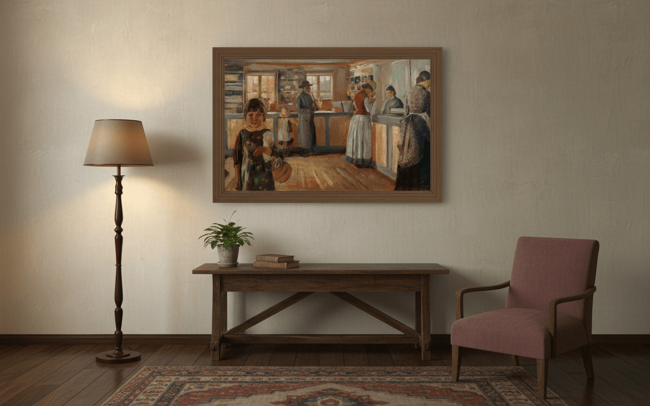 Beim Dorfkrämer in Vrengen | Edvard Munch