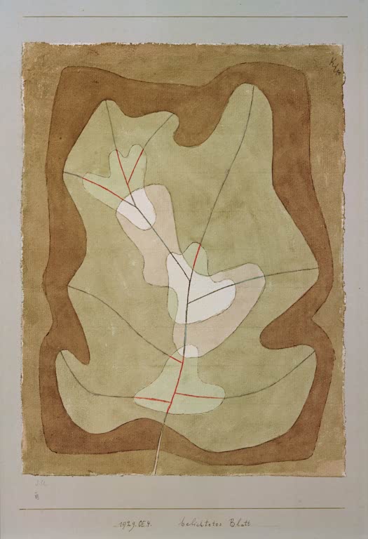 Kunstdruck „Belichtetes Blatt“ von Paul Klee