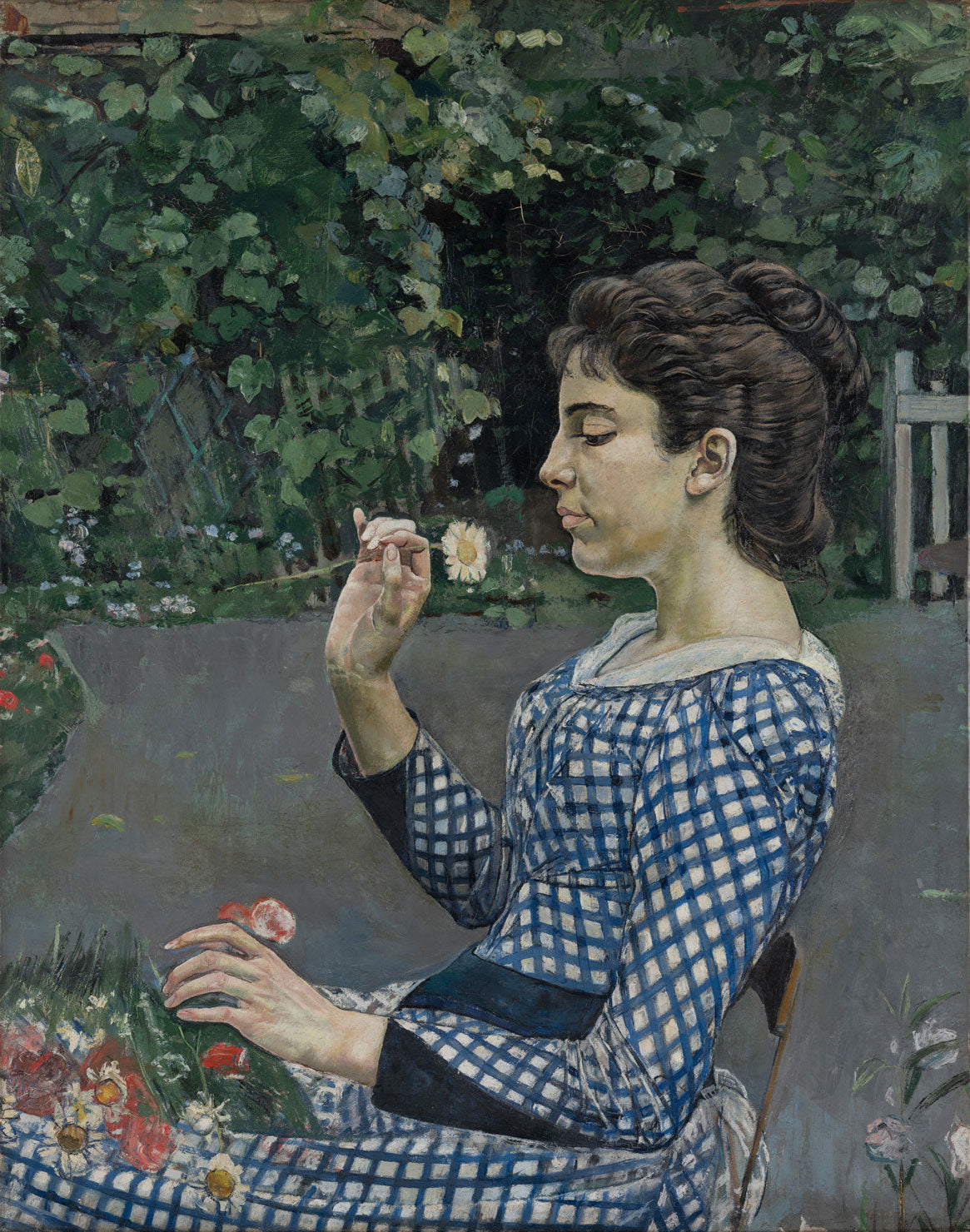 „Bildnis Hélène Weiglé“ von Ferdinand Hodler – Ausdrucksstarkes Porträt einer jungen Frau mit sanften Gesichtszügen, klarem Blick und harmonischer Farbkomposition, typisch für den Symbolismus und Jugendstil.