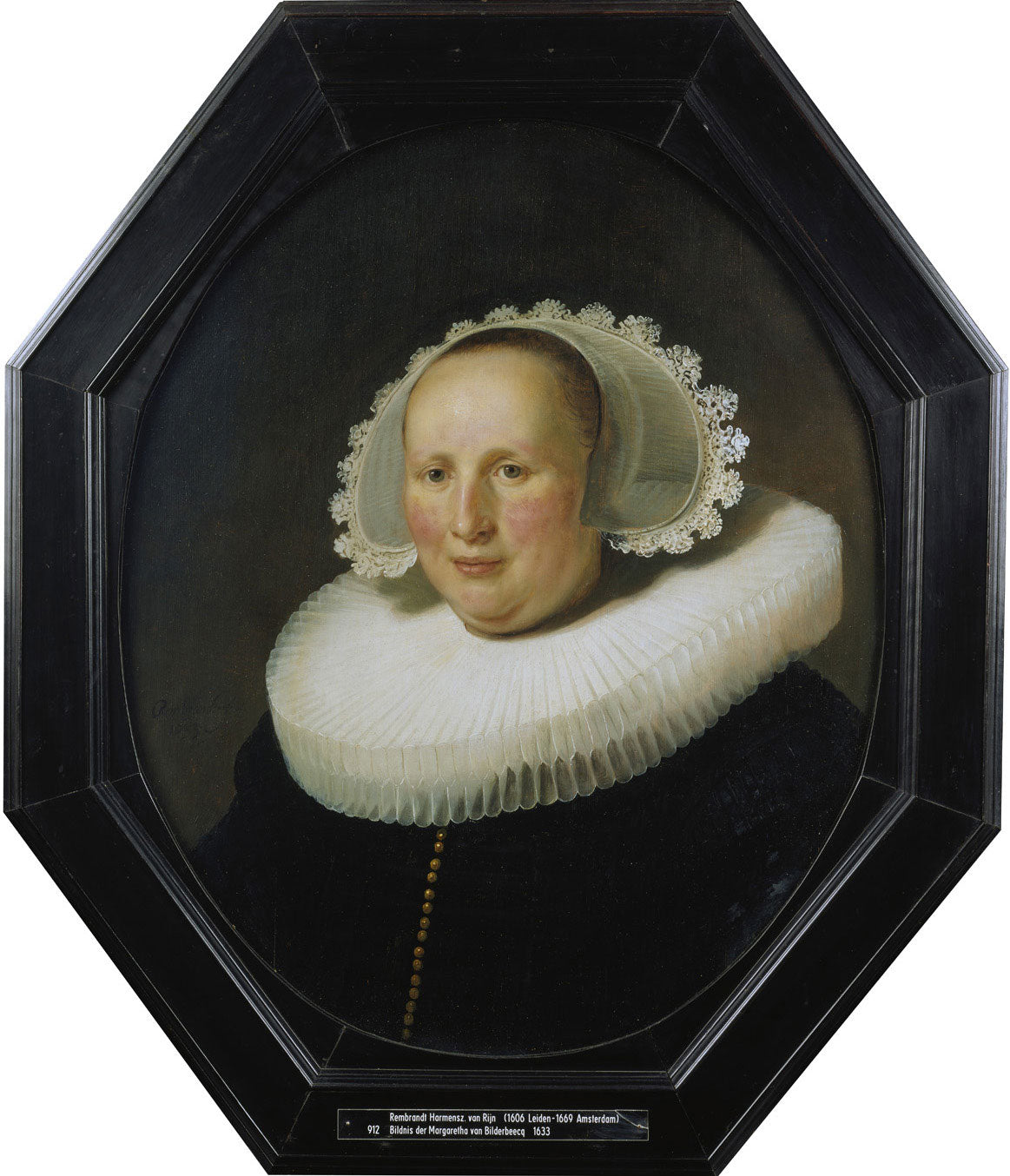Porträt von Maertgen van Bilderbeecq, gemalt von Rembrandt, zeigt die junge Frau in einer eleganten Pose mit feinen Licht- und Schatteneffekten.