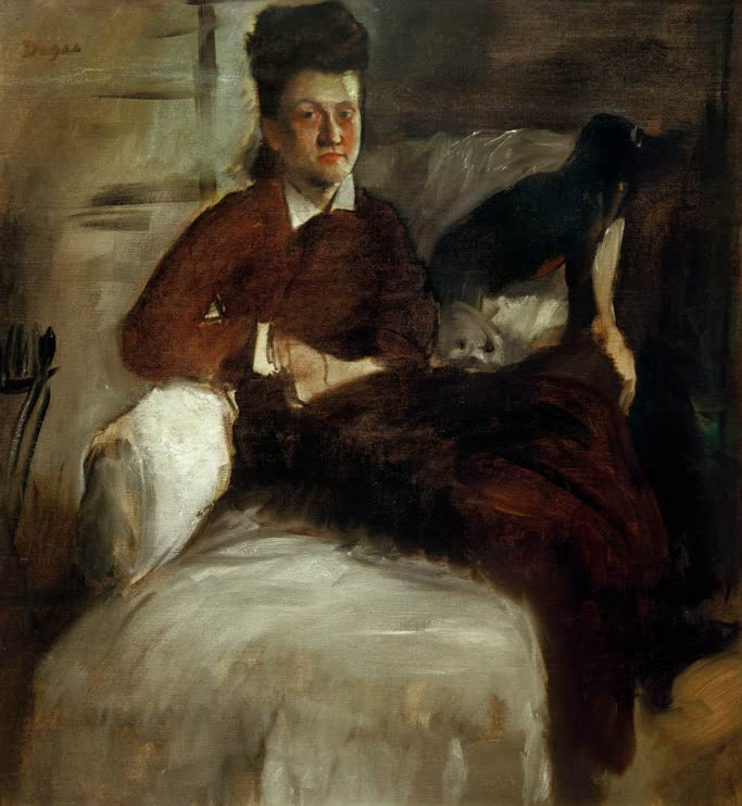 Kunstdruck des Gemäldes Bildnis Madame Jeantaud von Edgar Degas, handgefertigt in Deutschland