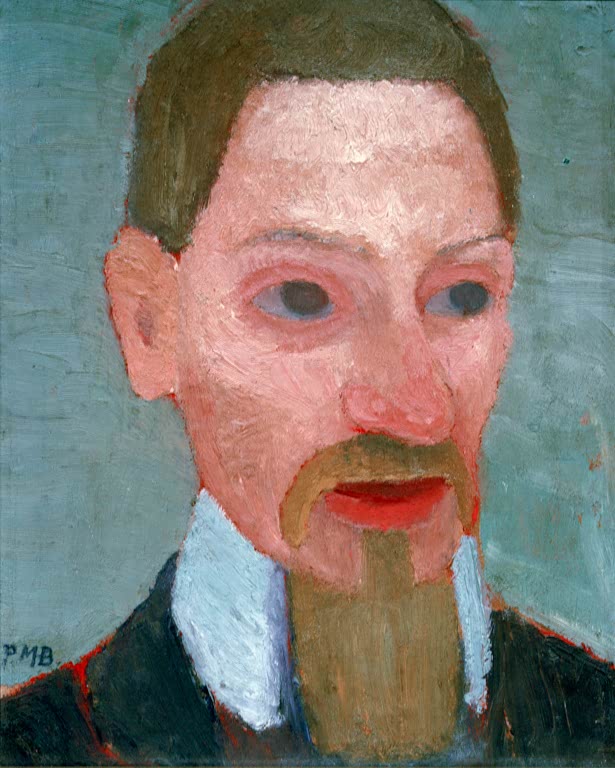 Kunstdruck von „Bildnis Rainer Maria Rilke“ von Paula Modersohn-Becker. Ausdrucksstarkes Porträt des Dichters mit charakteristischer Farbgebung, in Deutschland handgefertigt.