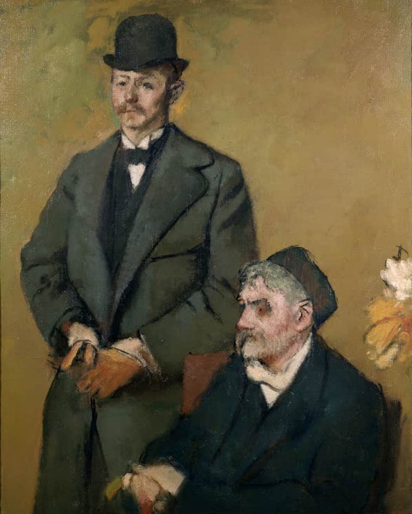 Kunstdruck des Gemäldes „Bildnis der Herren Henri und Alexis Rouart“ von Edgar Degas, detailgetreu reproduziert und in Deutschland von Hand gefertigt.