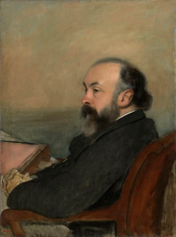 Kunstdruck des Gemäldes Bildnis eines Mannes von Edgar Degas mit dem Porträt eines Mannes.