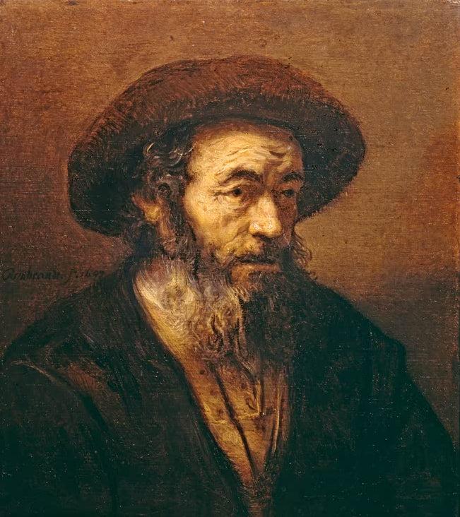 Kunstdruck „Bildnis eines alten Mannes mit Fellhut“ von Rembrandt van Rijn