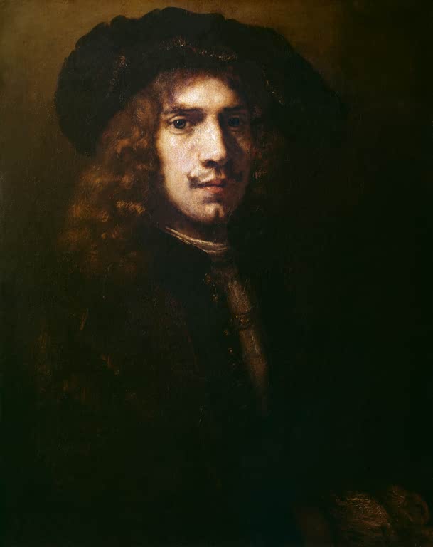 Kunstdruck Bildnis eines jungen Mannes mit Barett von Rembrandt van Rijn