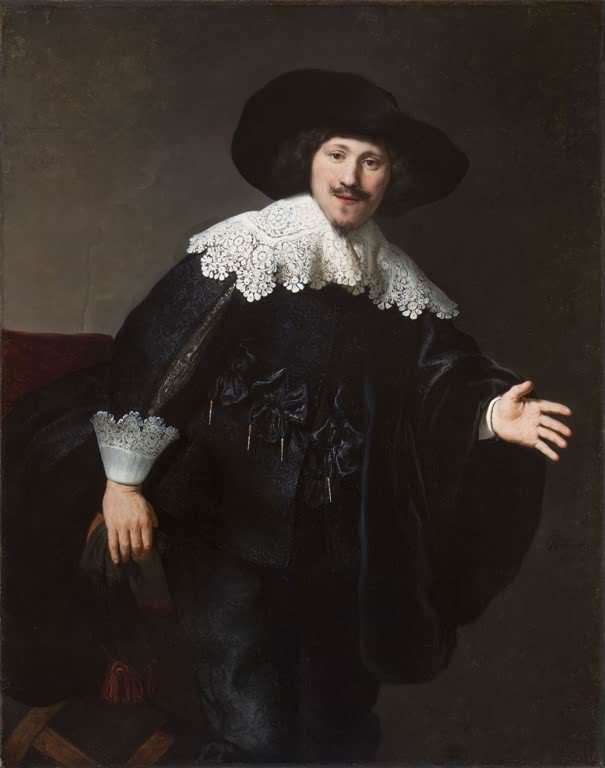 Kunstdruck „Bildnis eines sich von seinem Stuhl erhebenden Mannes“ von Rembrandt van Rijn