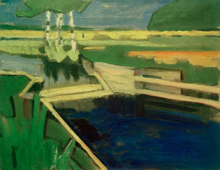Kunstdruck Birken am Wehr von Maria Marc