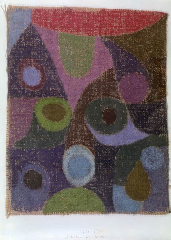 Kunstdruck „Blüten der Nacht“ von Paul Klee mit abstrakten Blütenformen in einer nächtlichen Farbgestaltung

