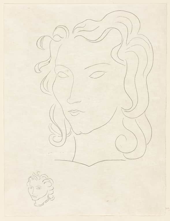 Kunstdruck „Blätter eines Albums, Rondels, Tafel 23 aus Poesien de Mallarmé“ von Henri Matisse, handgefertigt in Deutschland