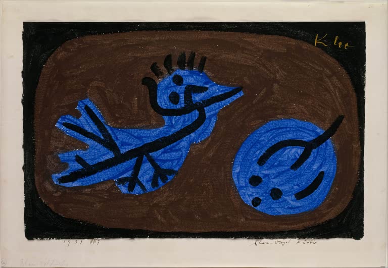 Kunstdruck „Blau-Vogel-Kürbis“ von Paul Klee