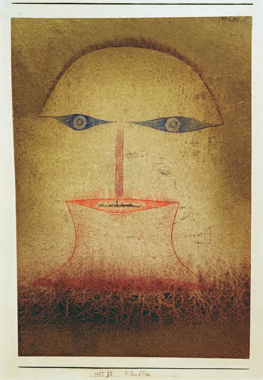 Kunstdruck des Gemäldes Blaublick von Paul Klee, handgefertigt in Deutschland als hochwertiger Kunstdruck.