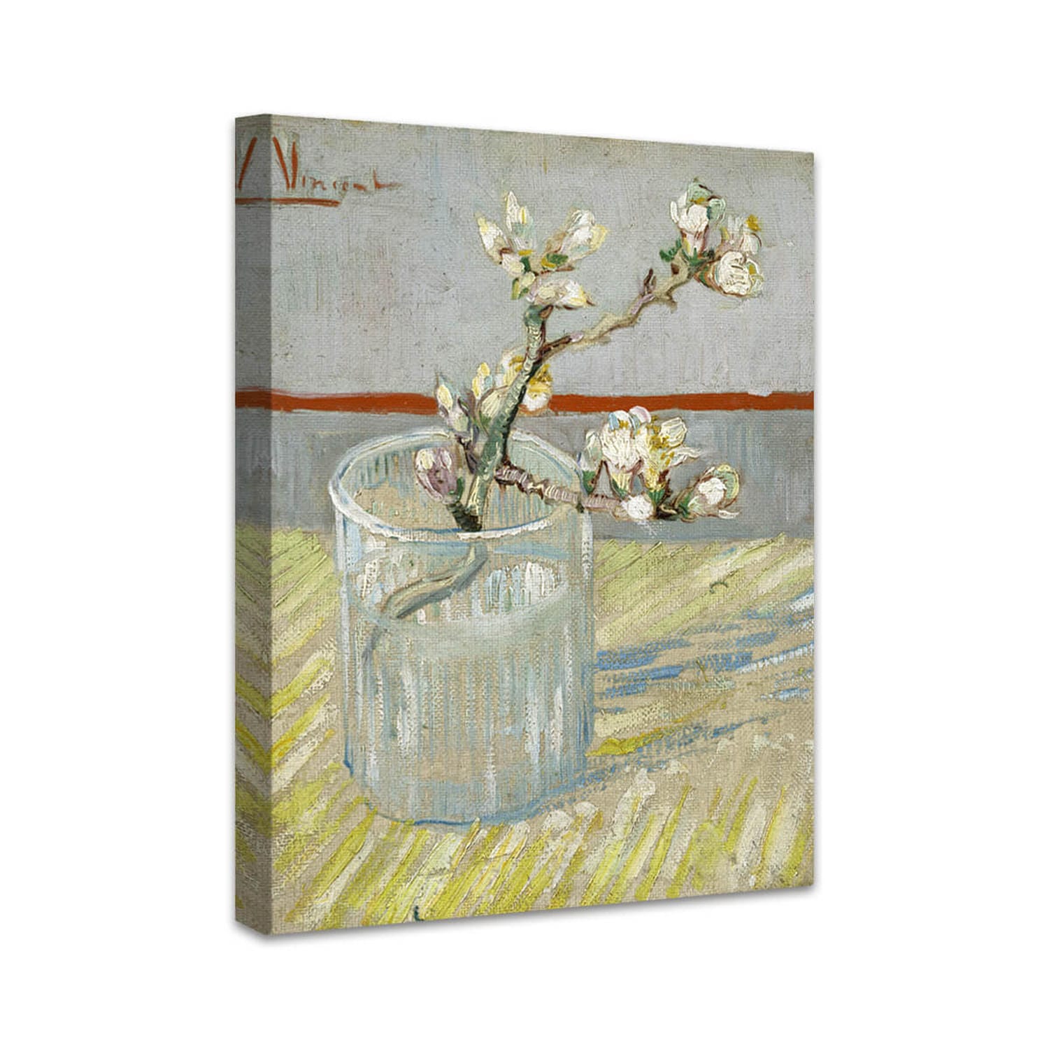 Blühender Mandelbaumzweig in einem Glas | Vincent van Gogh