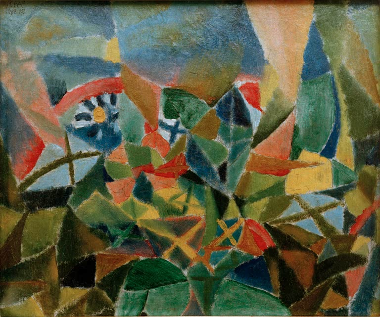 Kunstdruck „Blumenbeet“ von Paul Klee, handgefertigt in Deutschland