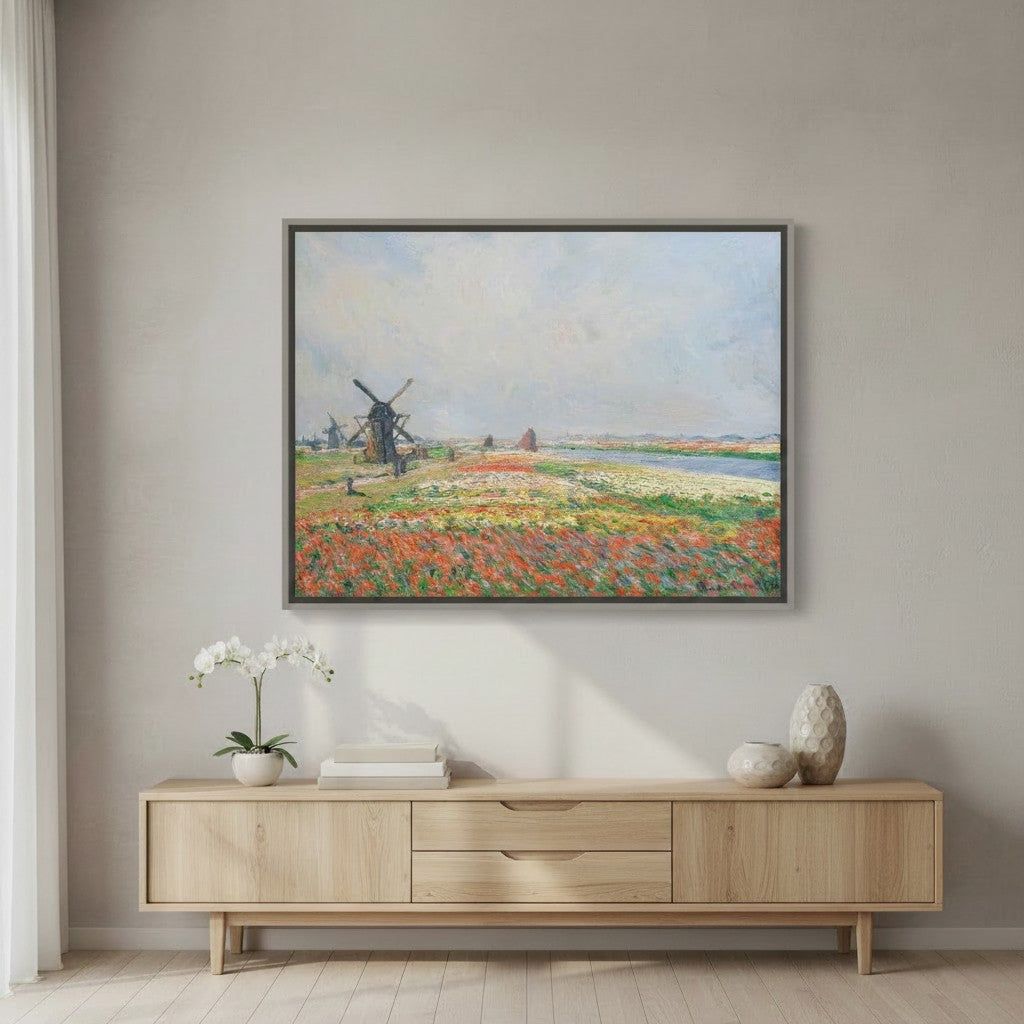 Blumenfelder und Windmühlen | Claude Monet