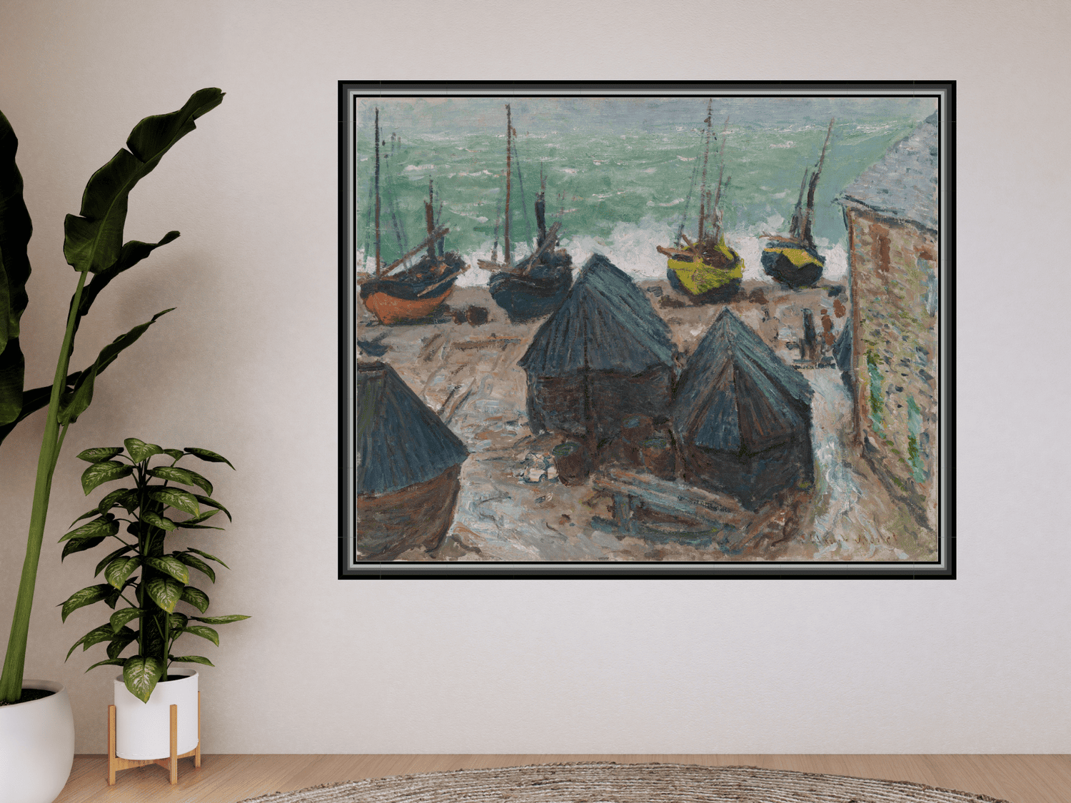 Boote am Strand von Étretat | Claude Monet