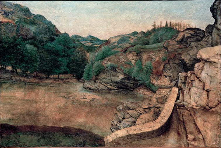 Kunstdruck des Gemäldes „Brennerstrasse im Eisacktal“ von Albrecht Dürer. Hochwertiger Fine-Art-Druck, in Deutschland per Hand gefertigt, erhältlich auf Leinwand oder als Poster.