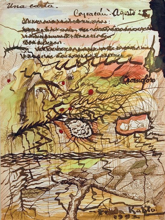 Brief von Frida Kahlo als Kunstdruck