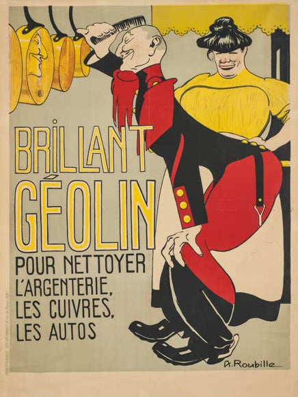 Kunstdruck „Brillant Géolin“ von Auguste Roubille mit historischer Werbeillustration