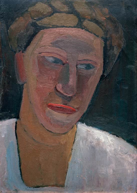 Kunstdruck „Brustbild Lee Hoetger“ von Paula Modersohn-Becker mit ausdrucksstarker Frauendarstellung