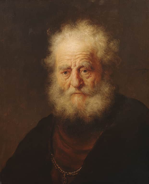Kunstdruck Brustbild eines alten Mannes mit goldener Kette von Rembrandt van Rijn