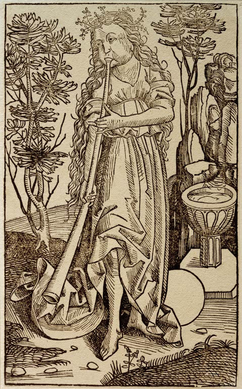 Kunstdruck „Calliope“ von Albrecht Dürer mit mythologischer Muse in fein ausgearbeiteter Renaissance-Darstellung