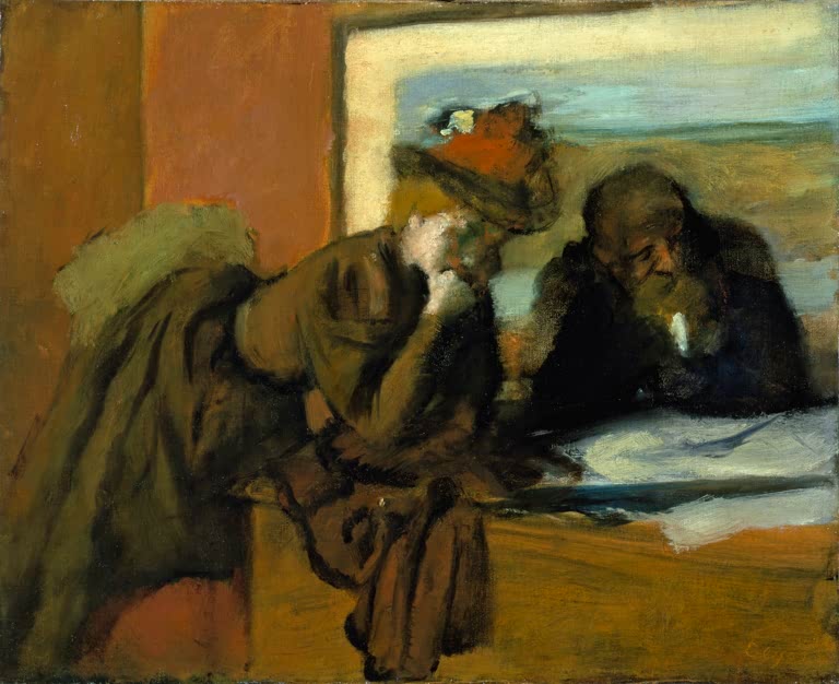 Kunstdruck des Gemäldes „Causerie“ von Edgar Degas, detailgetreu als Kunstdruck umgesetzt und in Deutschland von Hand gefertigt.