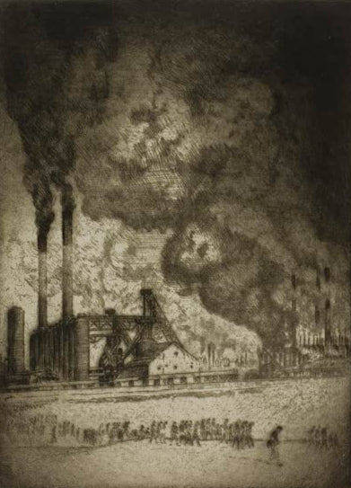 Chicago - Fünf Uhr - 92nd St. von Bror Julius Olsson Nordfeldt als Kunstdruck, handgefertigt in Deutschland, erhältlich als Poster oder Leinwand.