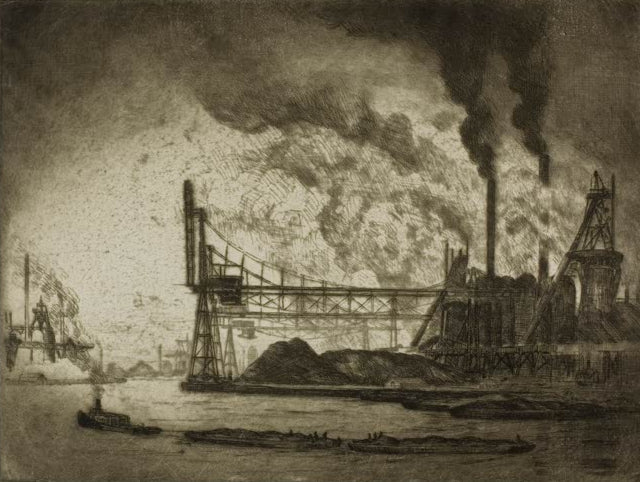 Chicago – Der Calumet River, 106th St. von Bror Julius Olsson Nordfeldt als Kunstdruck, handgefertigt in Deutschland, erhältlich als Poster oder Leinwand.
