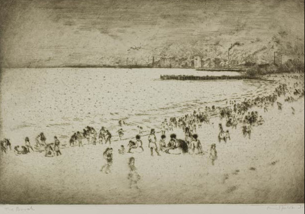 Chicago – Der Strand, Jackson Park von Bror Julius Olsson Nordfeldt als Kunstdruck, handgefertigt in Deutschland, erhältlich als Poster oder Leinwand.