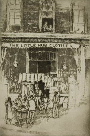 Chicago – Der kleine Knotenpunkt, South Clark und Harrison Street von Bror Julius Olsson Nordfeldt als Kunstdruck, handgefertigt in Deutschland.