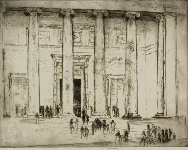 Chicago – Eingang zum Field Museum von Bror Julius Olsson Nordfeldt als Kunstdruck, handgefertigt in Deutschland, erhältlich als Poster oder Leinwand.