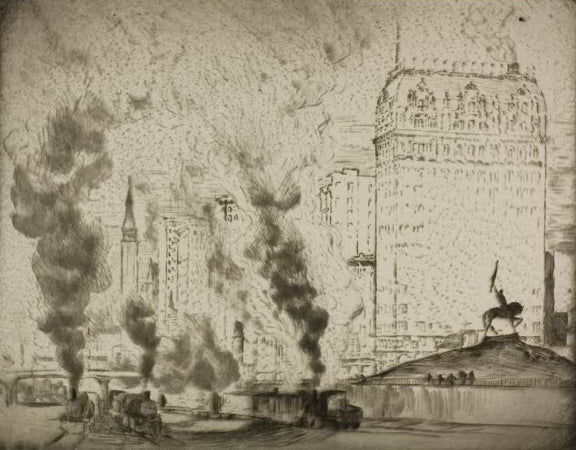 Chicago – Logan-Denkmal von Bror Julius Olsson Nordfeldt als Kunstdruck, handgefertigt in Deutschland, erhältlich als Poster oder Leinwand.