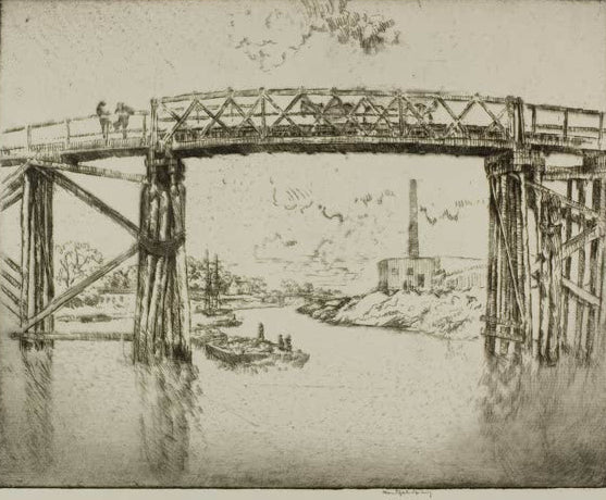 Chicago – Schuten auf dem North Branch von Bror Julius Olsson Nordfeldt als Kunstdruck, handgefertigt in Deutschland, erhältlich als Poster oder Leinwand.
