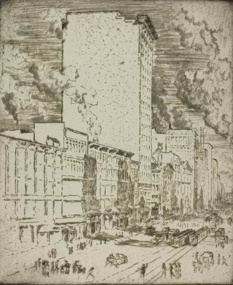 Chicago – State Street von Bror Julius Olsson Nordfeldt als Kunstdruck, handgefertigt in Deutschland, erhältlich als Poster oder Leinwand.