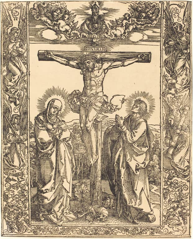 Kunstdruck „Christus am Kreuz“ von Albrecht Dürer mit eindrucksvoller Kreuzigungsszene